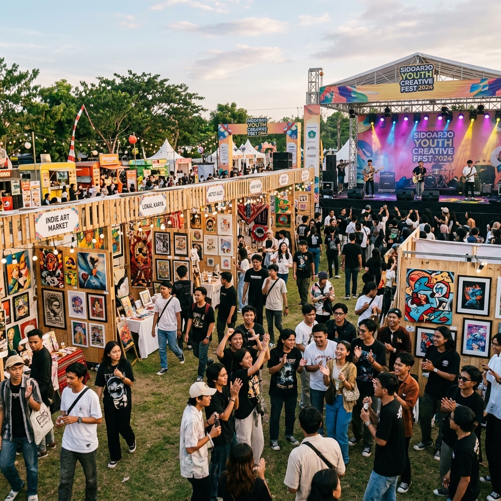 Komunitas Pemuda Kreatif Sidoarjo Gelar Pameran Seni dan Musik Lokal