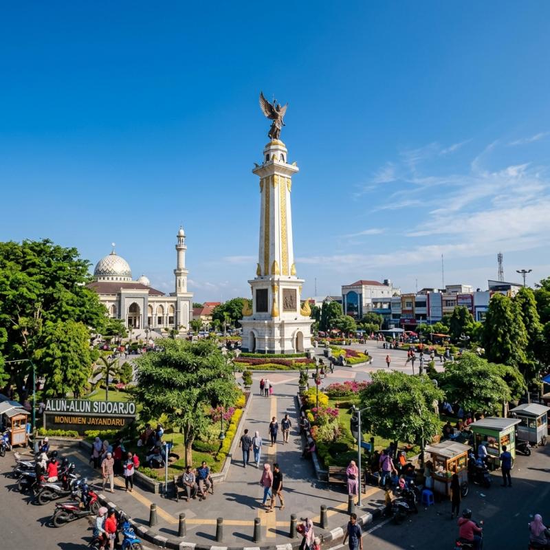 Revitalisasi Alun-alun Sidoarjo Rampung, Kini Dilengkapi Taman Bermain Ramah Anak
