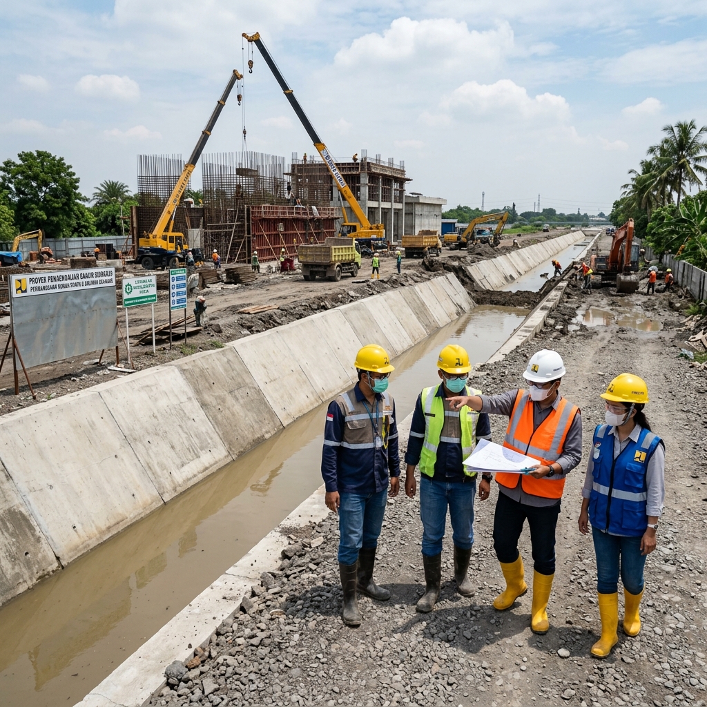 Komisi III DPRD Sidoarjo Gelar Sidak Proyek Penanganan Banjir di Kecamatan Waru